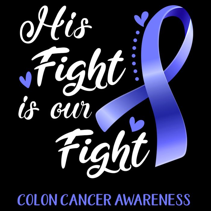 His Fight Is Our Fight Colon Cancer Awareness Gift Drawstring Bag