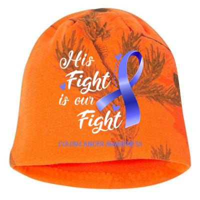 His Fight Is Our Fight Colon Cancer Awareness Gift Kati - Camo Knit Beanie