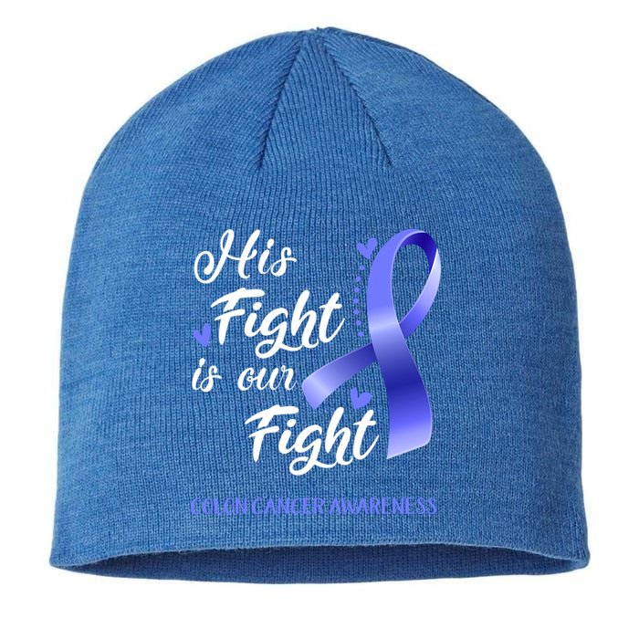 His Fight Is Our Fight Colon Cancer Awareness Gift Sustainable Beanie