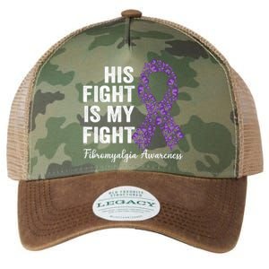 His Fight Is My Fight Purple Ribbon Fibromyalgia Awareness Gift Legacy Tie Dye Trucker Hat