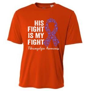 His Fight Is My Fight Purple Ribbon Fibromyalgia Awareness Gift Cooling Performance Crew T-Shirt