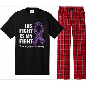 His Fight Is My Fight Purple Ribbon Fibromyalgia Awareness Gift Pajama Set