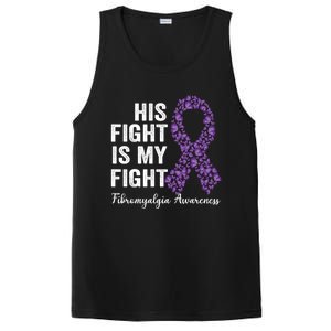 His Fight Is My Fight Purple Ribbon Fibromyalgia Awareness Gift PosiCharge Competitor Tank