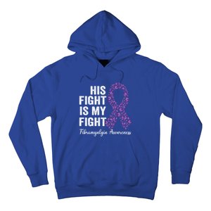 His Fight Is My Fight Purple Ribbon Fibromyalgia Awareness Gift Hoodie