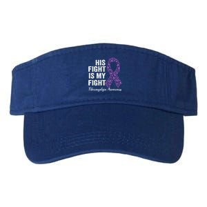 His Fight Is My Fight Purple Ribbon Fibromyalgia Awareness Gift Valucap Bio-Washed Visor