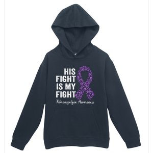 His Fight Is My Fight Purple Ribbon Fibromyalgia Awareness Gift Urban Pullover Hoodie