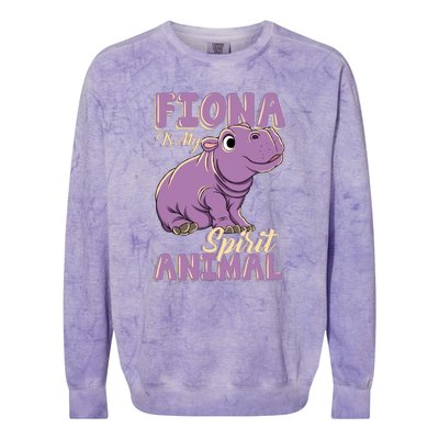 Hippo Fiona Is My Spirit Animal Funny Colorblast Crewneck Sweatshirt