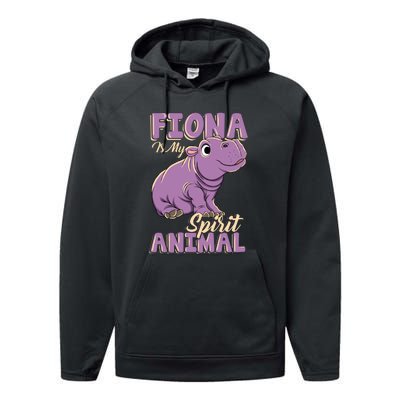 Hippo Fiona Is My Spirit Animal Funny Performance Fleece Hoodie