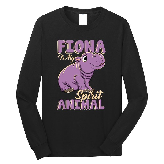 Hippo Fiona Is My Spirit Animal Funny Long Sleeve Shirt