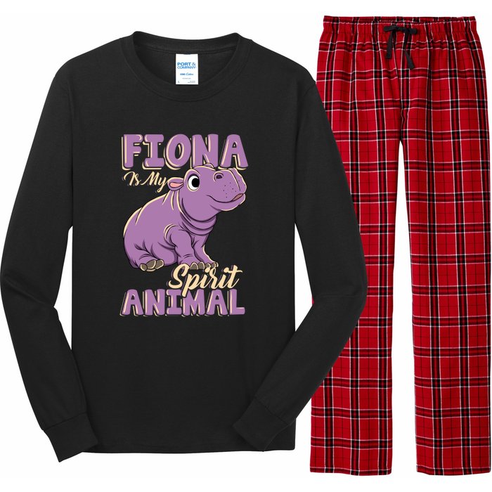 Hippo Fiona Is My Spirit Animal Funny Long Sleeve Pajama Set