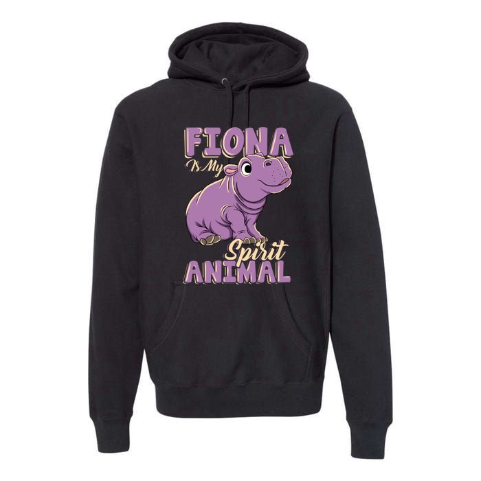 Hippo Fiona Is My Spirit Animal Funny Premium Hoodie