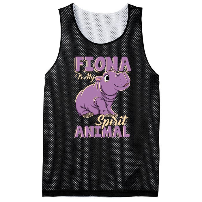 Hippo Fiona Is My Spirit Animal Funny Mesh Reversible Basketball Jersey Tank