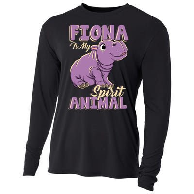 Hippo Fiona Is My Spirit Animal Funny Cooling Performance Long Sleeve Crew