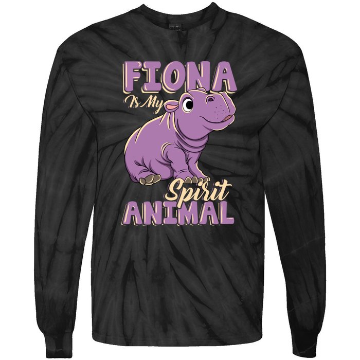 Hippo Fiona Is My Spirit Animal Funny Tie-Dye Long Sleeve Shirt