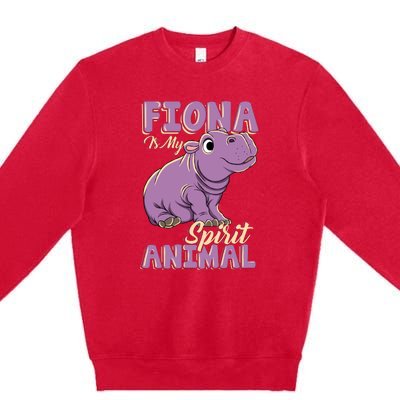 Hippo Fiona Is My Spirit Animal Funny Premium Crewneck Sweatshirt