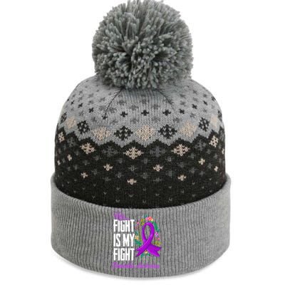 Her Fight Is My Fight Detia Awareness Gift The Baniff Cuffed Pom Beanie