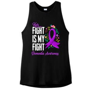 Her Fight Is My Fight Detia Awareness Gift Ladies PosiCharge Tri-Blend Wicking Tank