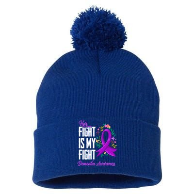 Her Fight Is My Fight Detia Awareness Gift Pom Pom 12in Knit Beanie