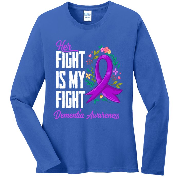 Her Fight Is My Fight Detia Awareness Gift Ladies Long Sleeve Shirt