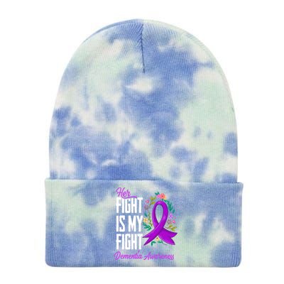 Her Fight Is My Fight Detia Awareness Gift Tie Dye 12in Knit Beanie