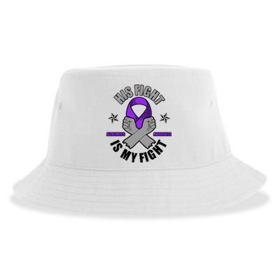 His Fight Is My Fight Alzheimer's Awareness Sustainable Bucket Hat