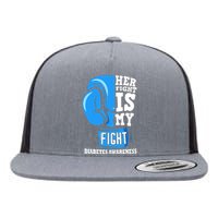 Her Fight Is My Fight Boxing Glove Diabetes Awareness Month Flat Bill Trucker Hat