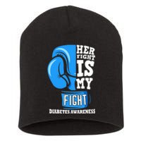 Her Fight Is My Fight Boxing Glove Diabetes Awareness Month Short Acrylic Beanie