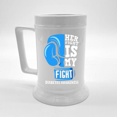 Her Fight Is My Fight Boxing Glove Diabetes Awareness Month Beer Stein