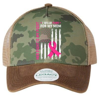 Her Fight Is My Fight I Wear Pink For My Mom Breast Cancer Legacy Tie Dye Trucker Hat