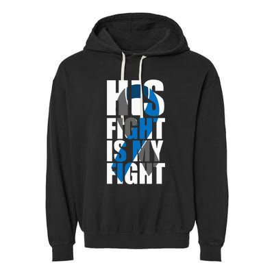 His fight is my fight Diabetes Garment-Dyed Fleece Hoodie