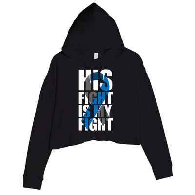 His fight is my fight Diabetes Crop Fleece Hoodie