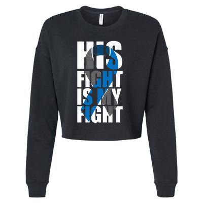 His fight is my fight Diabetes Cropped Pullover Crew