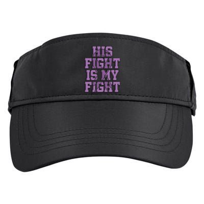 His Fight Is My Fight Testicular Cancer Awareness Warrior Gift Adult Drive Performance Visor