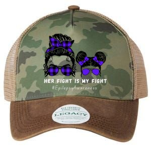 Her Fight Is My Fight | Epilepsy Survivor Purple Ribbon Legacy Tie Dye Trucker Hat