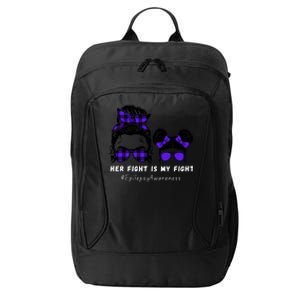 Her Fight Is My Fight | Epilepsy Survivor Purple Ribbon City Backpack