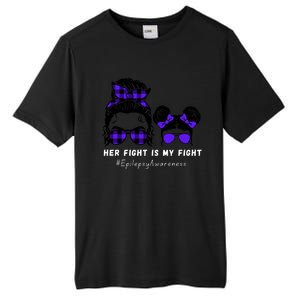 Her Fight Is My Fight | Epilepsy Survivor Purple Ribbon Tall Fusion ChromaSoft Performance T-Shirt