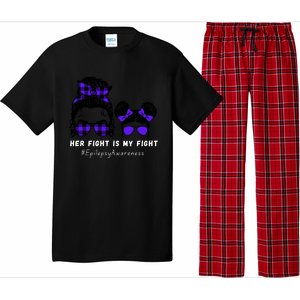 Her Fight Is My Fight | Epilepsy Survivor Purple Ribbon Pajama Set