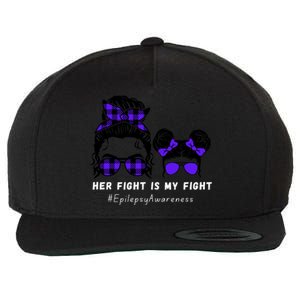 Her Fight Is My Fight | Epilepsy Survivor Purple Ribbon Wool Snapback Cap