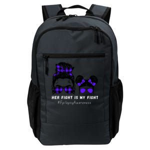 Her Fight Is My Fight | Epilepsy Survivor Purple Ribbon Daily Commute Backpack