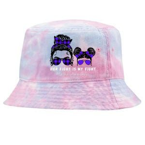 Her Fight Is My Fight | Epilepsy Survivor Purple Ribbon Tie-Dyed Bucket Hat