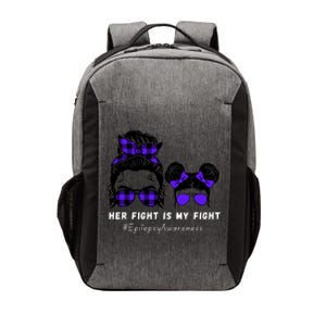 Her Fight Is My Fight | Epilepsy Survivor Purple Ribbon Vector Backpack