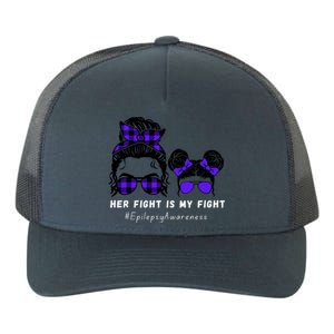 Her Fight Is My Fight | Epilepsy Survivor Purple Ribbon Yupoong Adult 5-Panel Trucker Hat