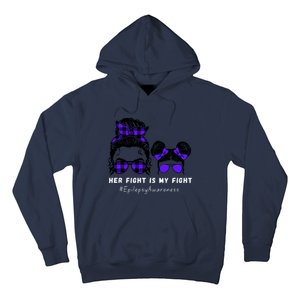 Her Fight Is My Fight | Epilepsy Survivor Purple Ribbon Hoodie