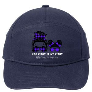 Her Fight Is My Fight | Epilepsy Survivor Purple Ribbon 7-Panel Snapback Hat