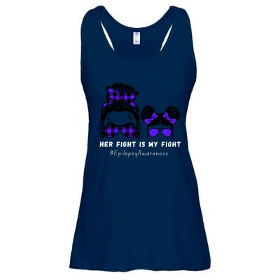 Her Fight Is My Fight | Epilepsy Survivor Purple Ribbon Ladies Essential Flowy Tank