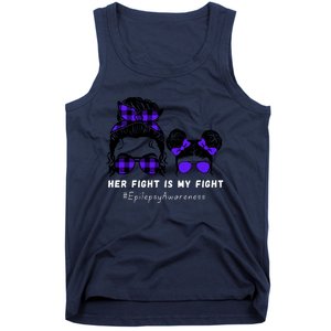 Her Fight Is My Fight | Epilepsy Survivor Purple Ribbon Tank Top