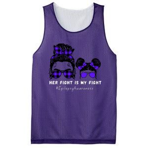 Her Fight Is My Fight | Epilepsy Survivor Purple Ribbon Mesh Reversible Basketball Jersey Tank