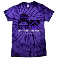 Her Fight Is My Fight | Epilepsy Survivor Purple Ribbon Tie-Dye T-Shirt