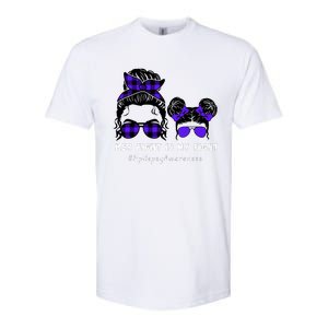 Her Fight Is My Fight | Epilepsy Survivor Purple Ribbon Softstyle CVC T-Shirt