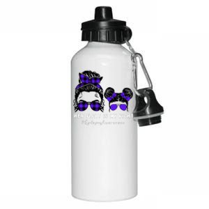 Her Fight Is My Fight | Epilepsy Survivor Purple Ribbon Aluminum Water Bottle